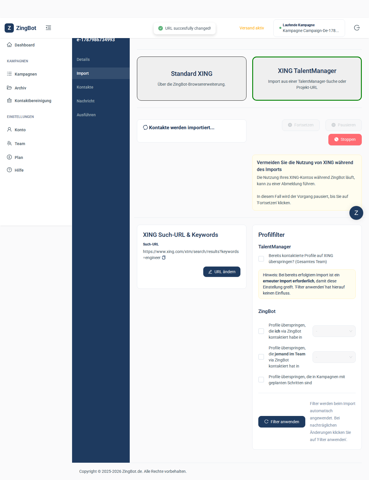 ZingBot Dashboard