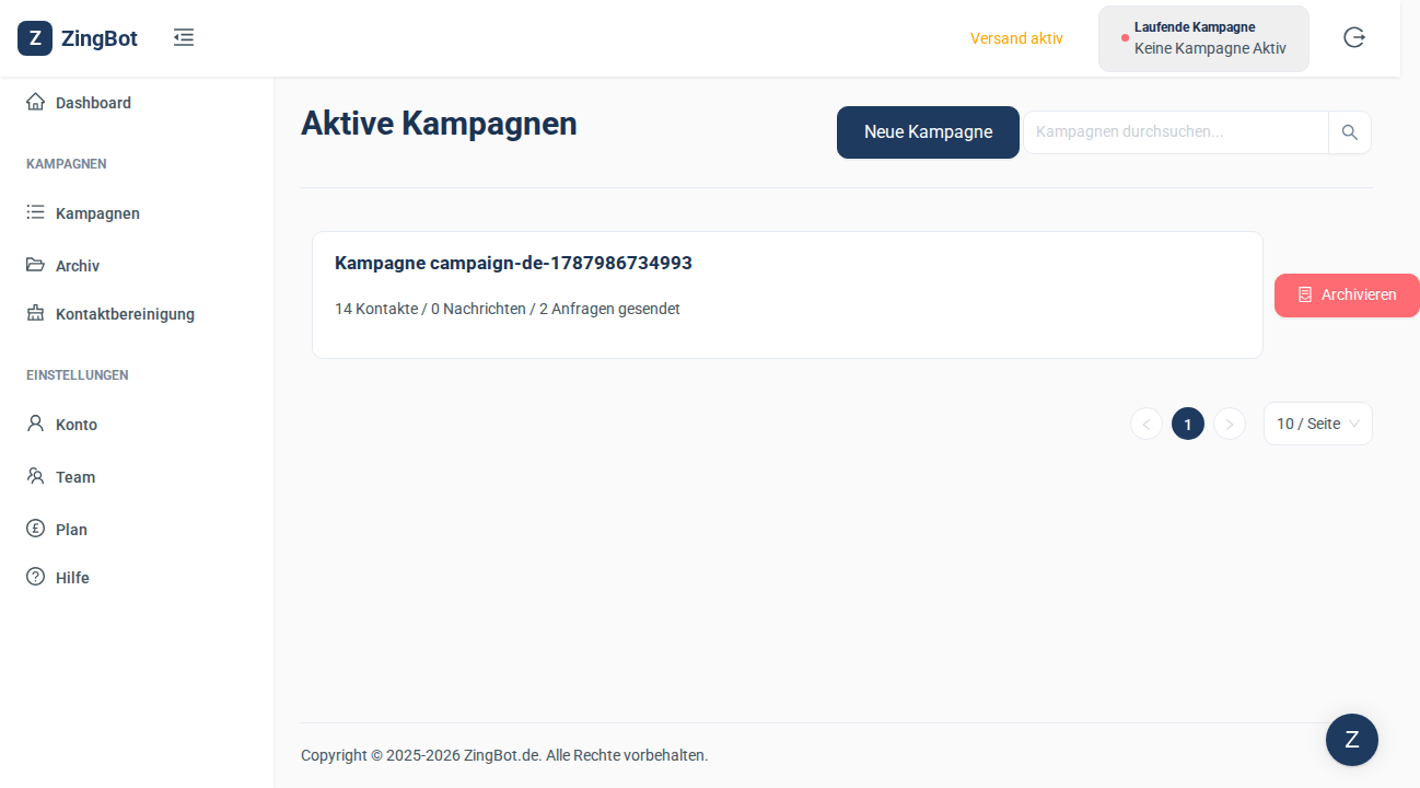 ZingBot Dashboard